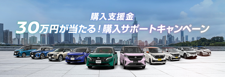 購入支援金30万円が当たる！購入サポートキャンペーン